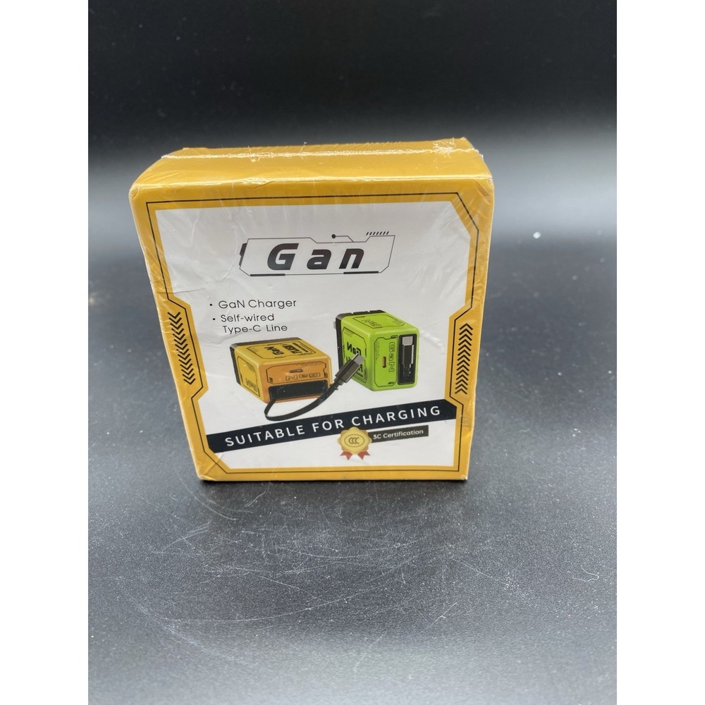GaN Fast Charger ZL2001 Self-Wired‎ Type-C Line Wall Adapter Yellow New
